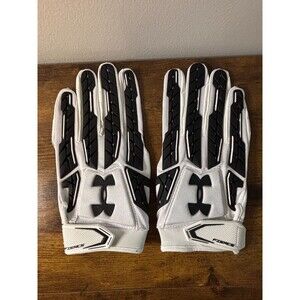 Under Armour NFL UA Team Fierce VI White & Black Football Gloves 4XL